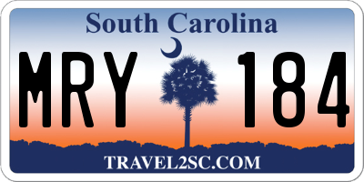 SC license plate MRY184