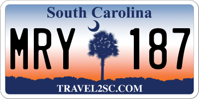 SC license plate MRY187