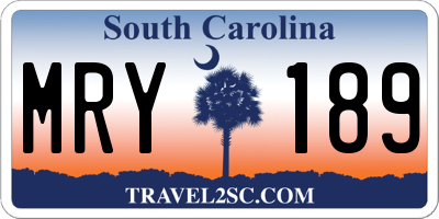 SC license plate MRY189
