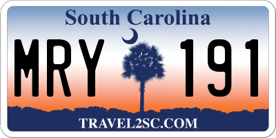 SC license plate MRY191