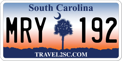 SC license plate MRY192