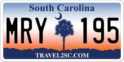 SC license plate MRY195