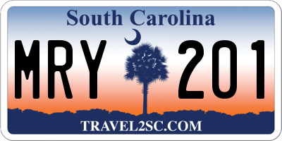 SC license plate MRY201