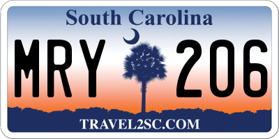SC license plate MRY206