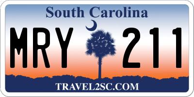 SC license plate MRY211