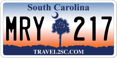 SC license plate MRY217