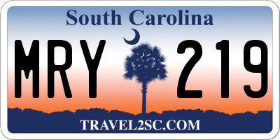 SC license plate MRY219
