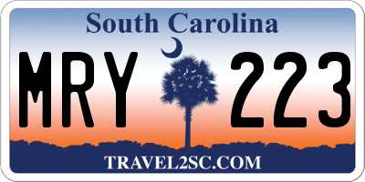 SC license plate MRY223