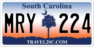 SC license plate MRY224