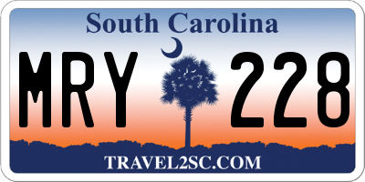 SC license plate MRY228