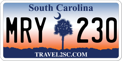 SC license plate MRY230