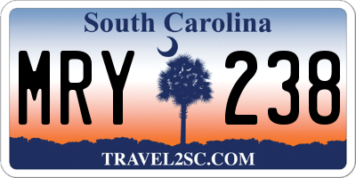 SC license plate MRY238