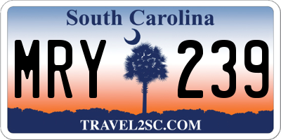 SC license plate MRY239