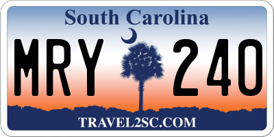 SC license plate MRY240
