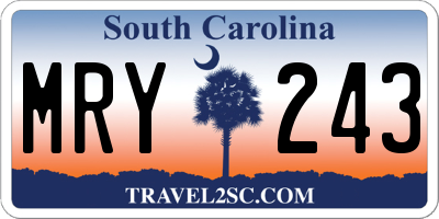 SC license plate MRY243