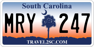 SC license plate MRY247
