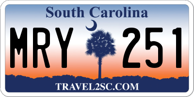 SC license plate MRY251