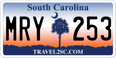 SC license plate MRY253