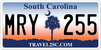 SC license plate MRY255