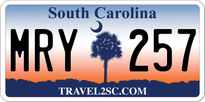 SC license plate MRY257