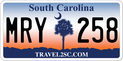 SC license plate MRY258