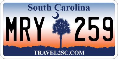 SC license plate MRY259