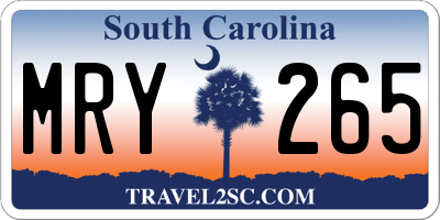SC license plate MRY265