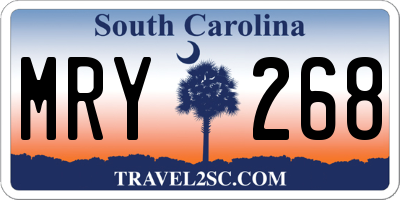 SC license plate MRY268