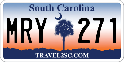 SC license plate MRY271