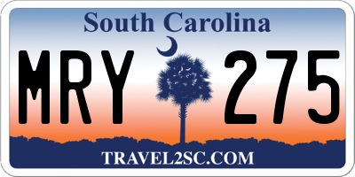SC license plate MRY275