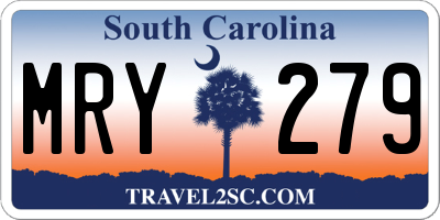 SC license plate MRY279