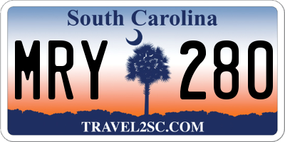 SC license plate MRY280