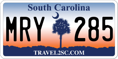 SC license plate MRY285
