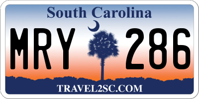 SC license plate MRY286
