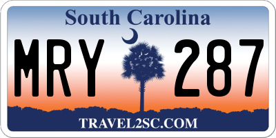 SC license plate MRY287