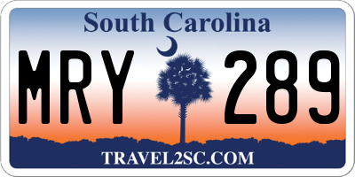 SC license plate MRY289