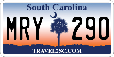 SC license plate MRY290