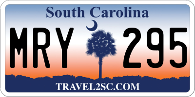 SC license plate MRY295