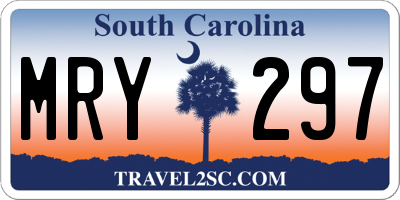 SC license plate MRY297