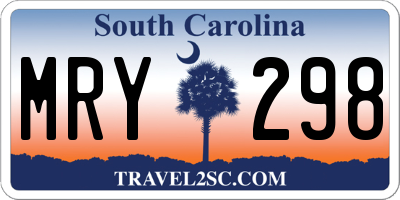 SC license plate MRY298