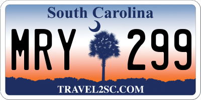 SC license plate MRY299