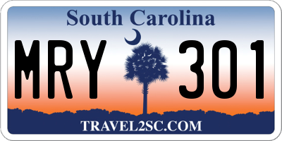 SC license plate MRY301
