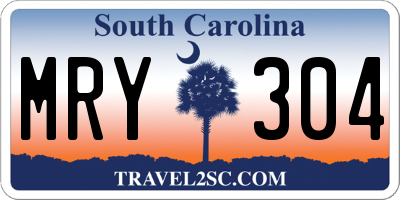SC license plate MRY304