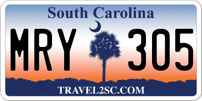 SC license plate MRY305