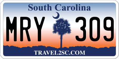 SC license plate MRY309