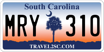 SC license plate MRY310