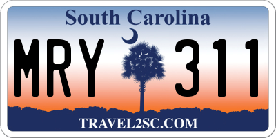 SC license plate MRY311