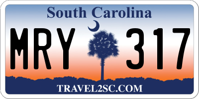 SC license plate MRY317