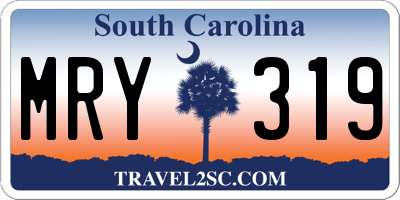 SC license plate MRY319
