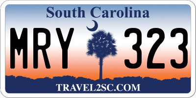 SC license plate MRY323
